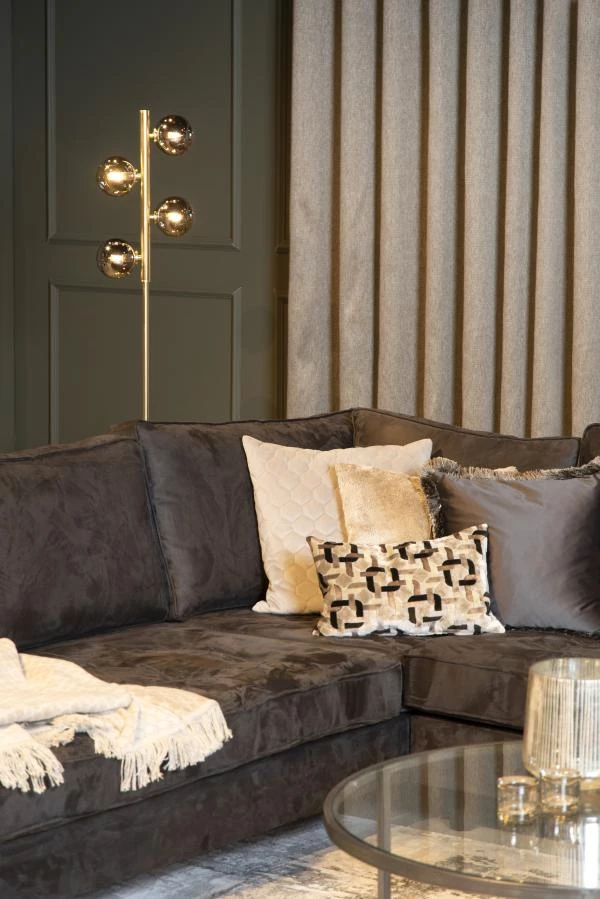 Lucide TYCHO - Floor lamp - 4xG9 - Matt Gold / Brass - atmosphere 1